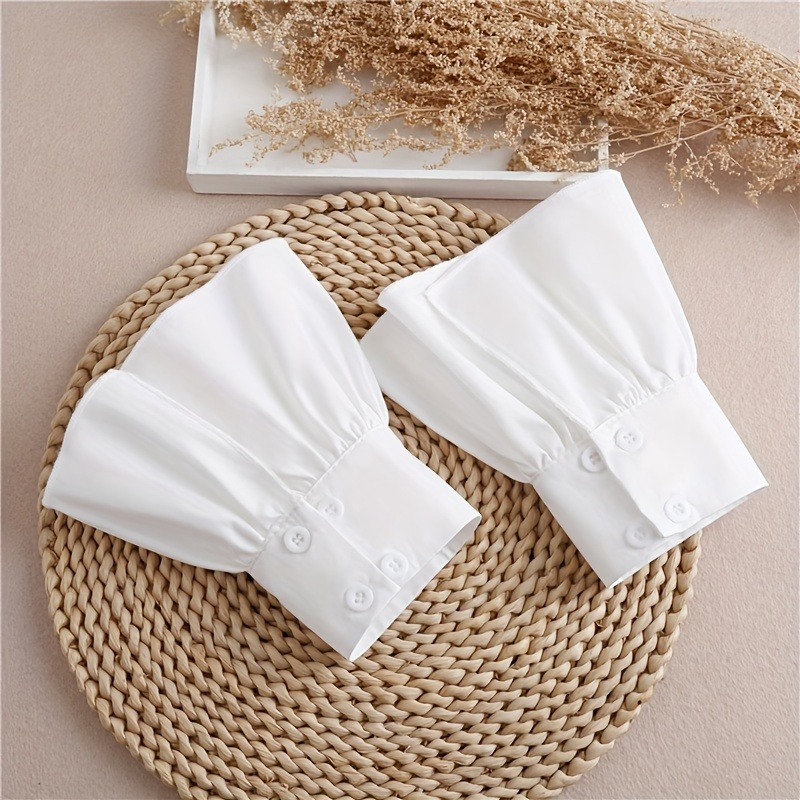 2pcs Ruffles Simple White Cuff - Wrist Wraps ulasan dan harga